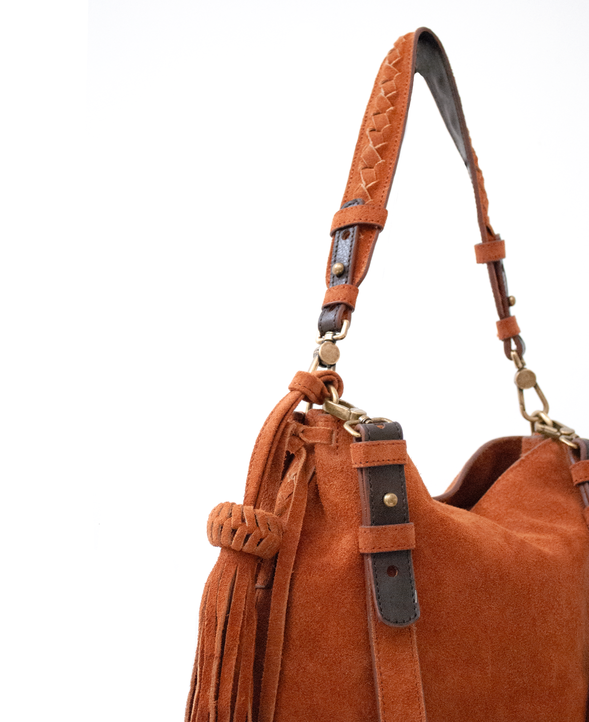 Mini Bacalar Crossbody: Vibrant Apricot Genuine Suede