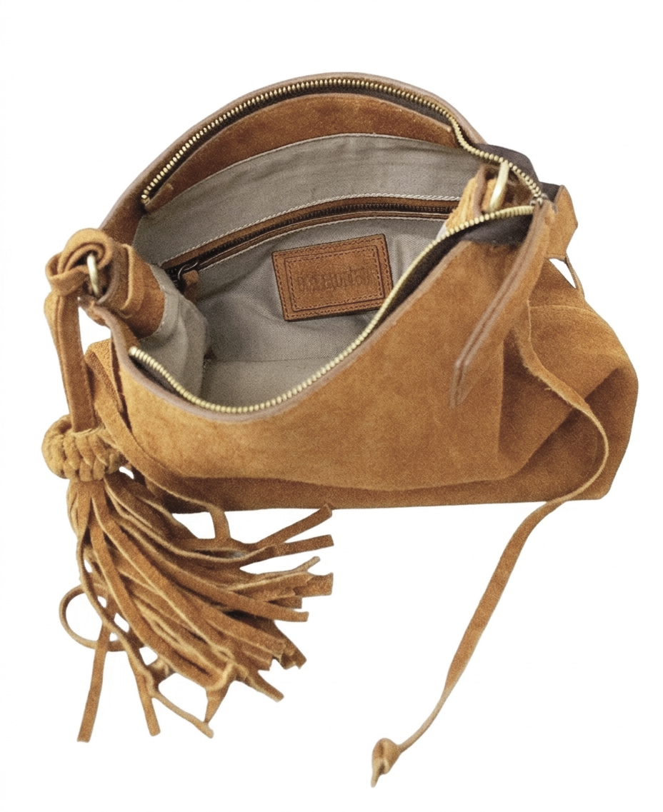 Bacalar Shoulder Bag: Vibrant Mustard Genuine Suede