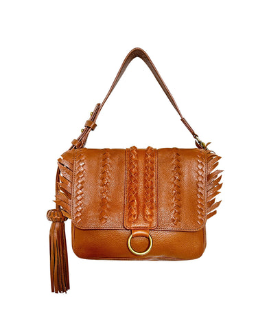 Seneca Tan Leather Shoulder Bag