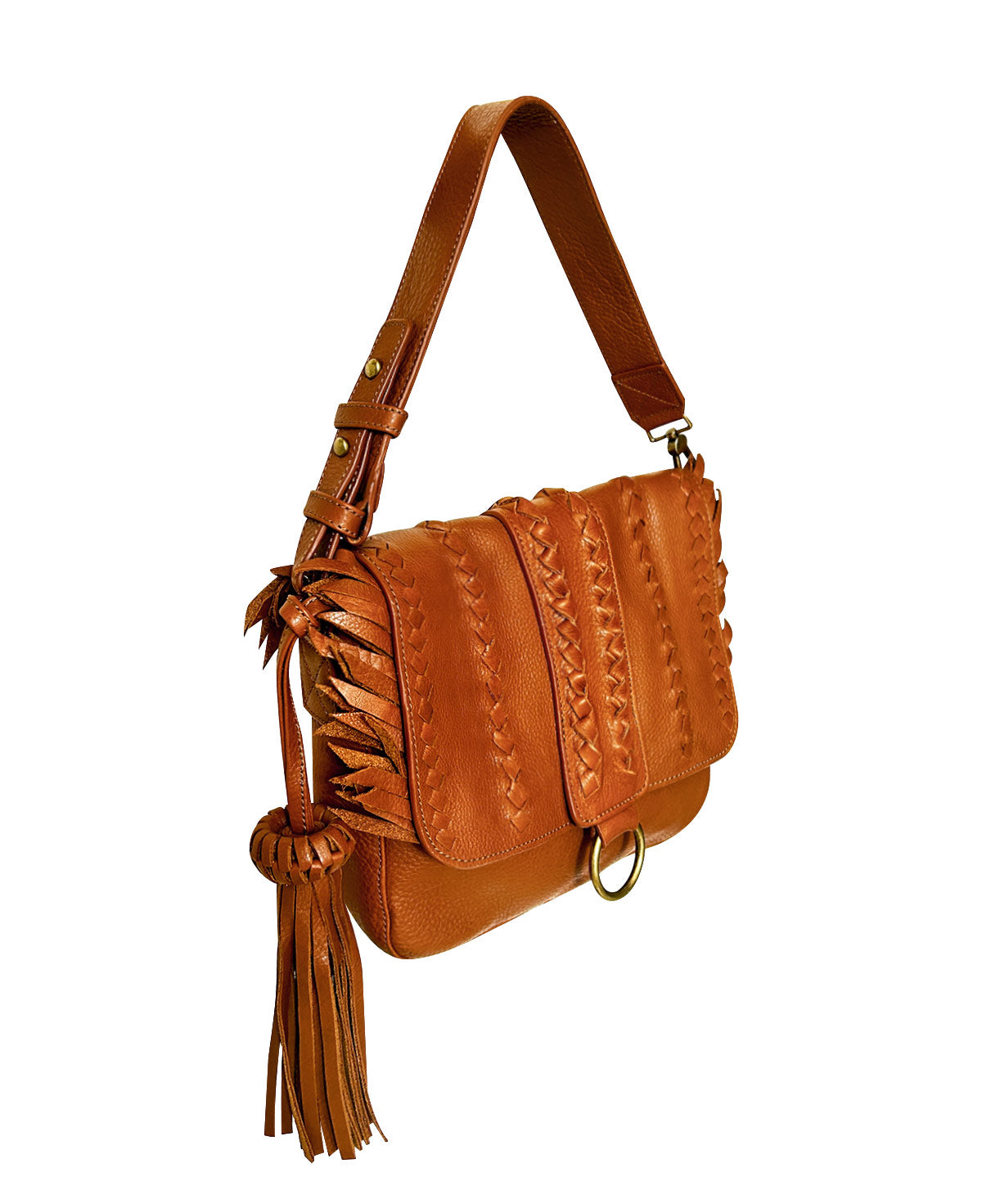 Seneca Tan Leather Shoulder Bag