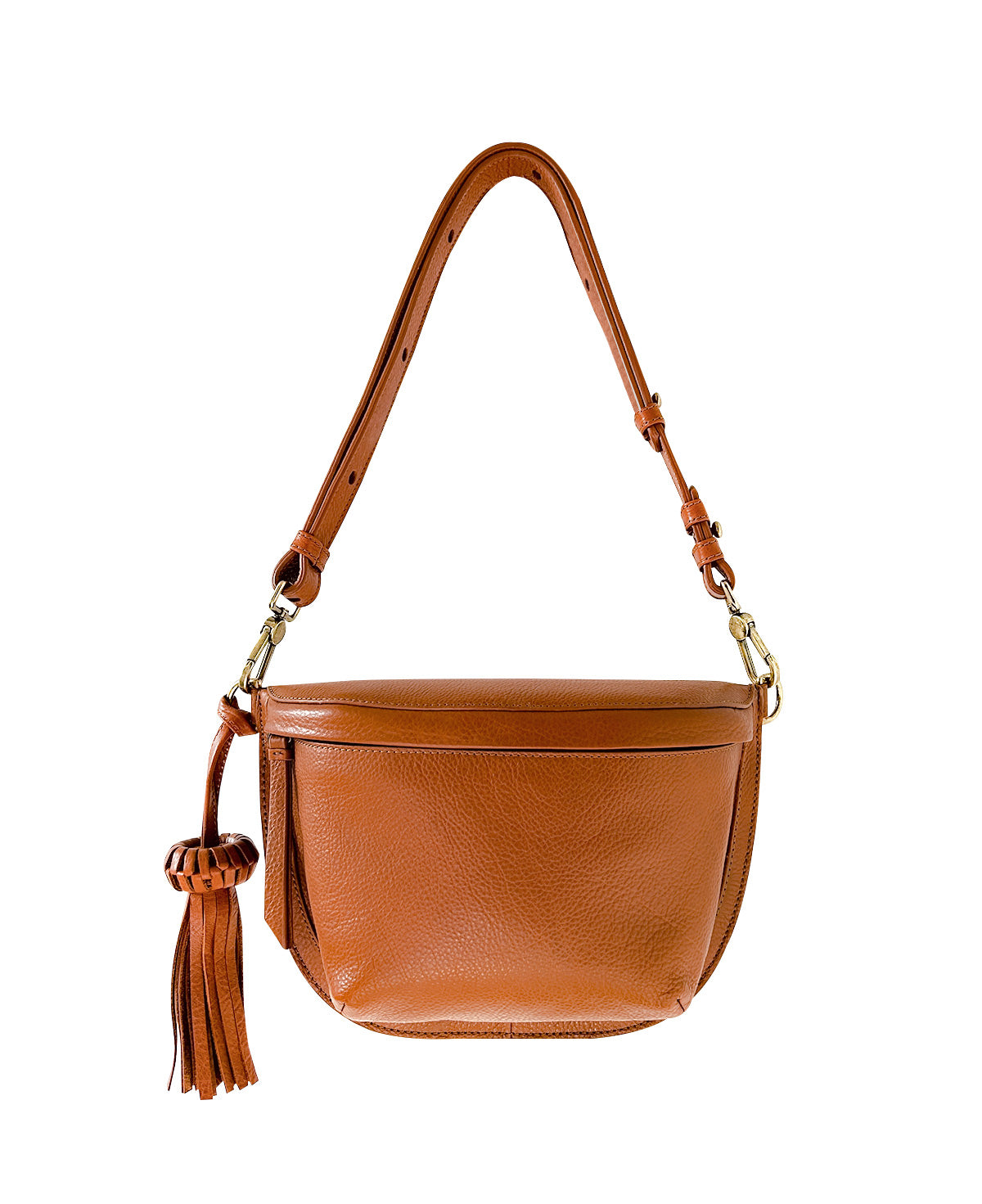 Pale Brown Tan Leather Sling Bag Crossbody