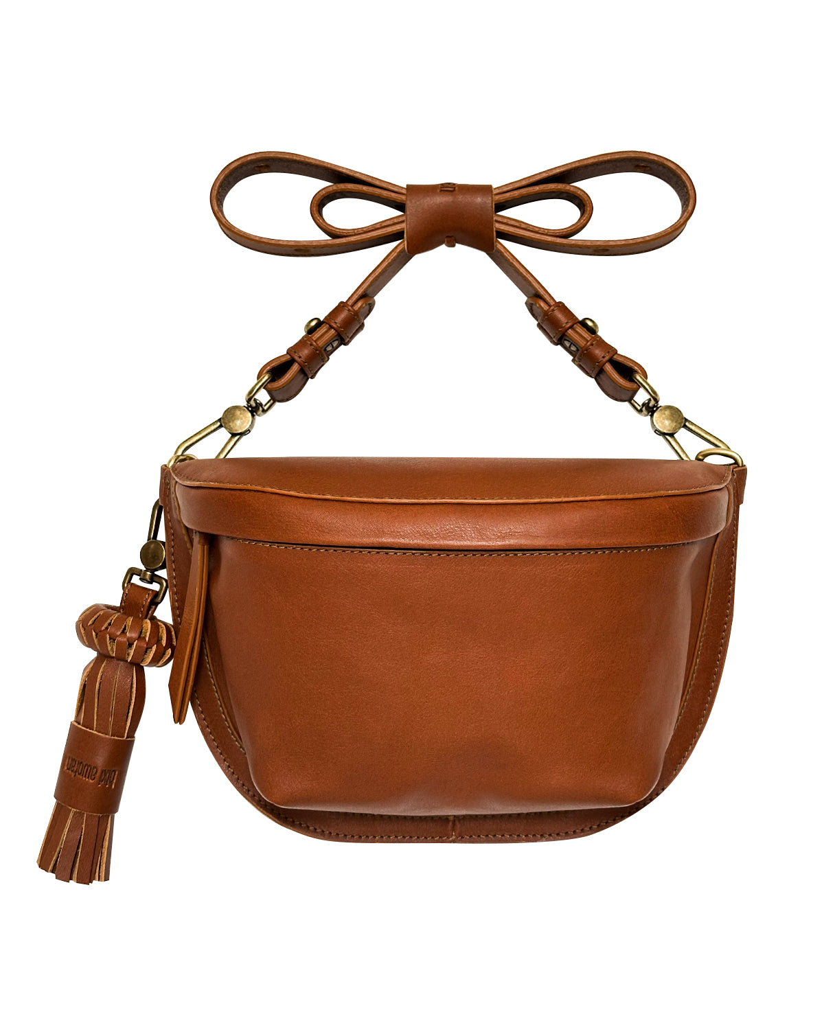 Pale Brown Tan Soft Leather Sling Bag | Adjustable Crossbody
