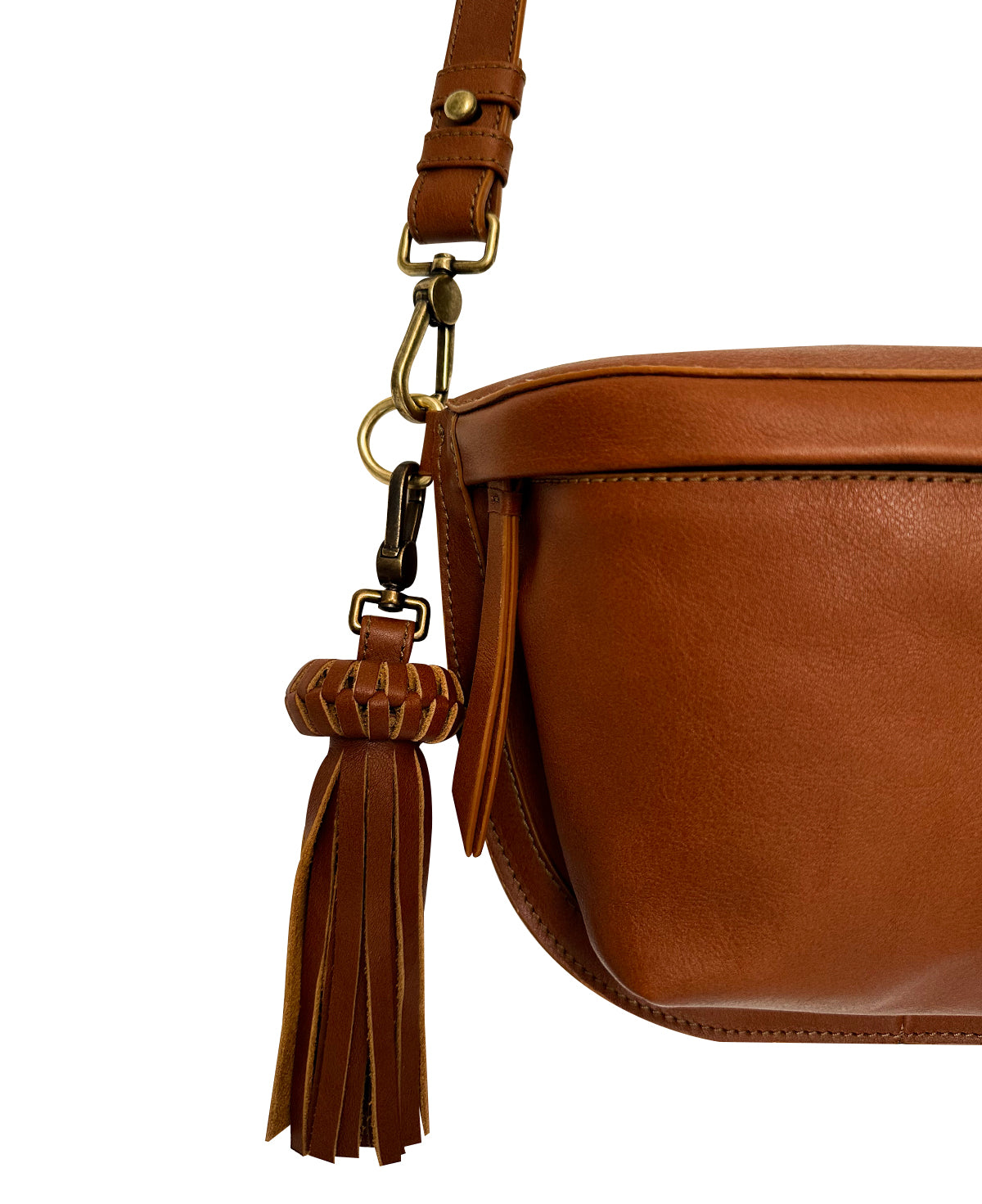 Pale Brown Tan Soft Leather Sling Bag | Adjustable Crossbody