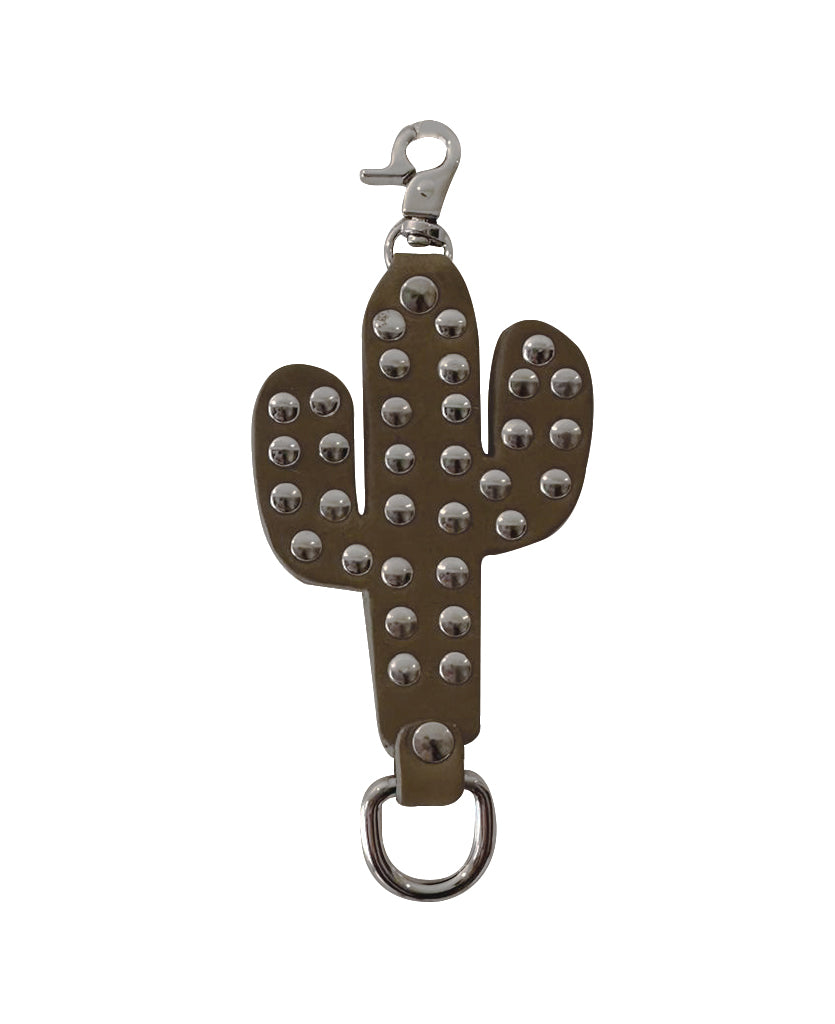 the Studded Leather Cactus Keychain