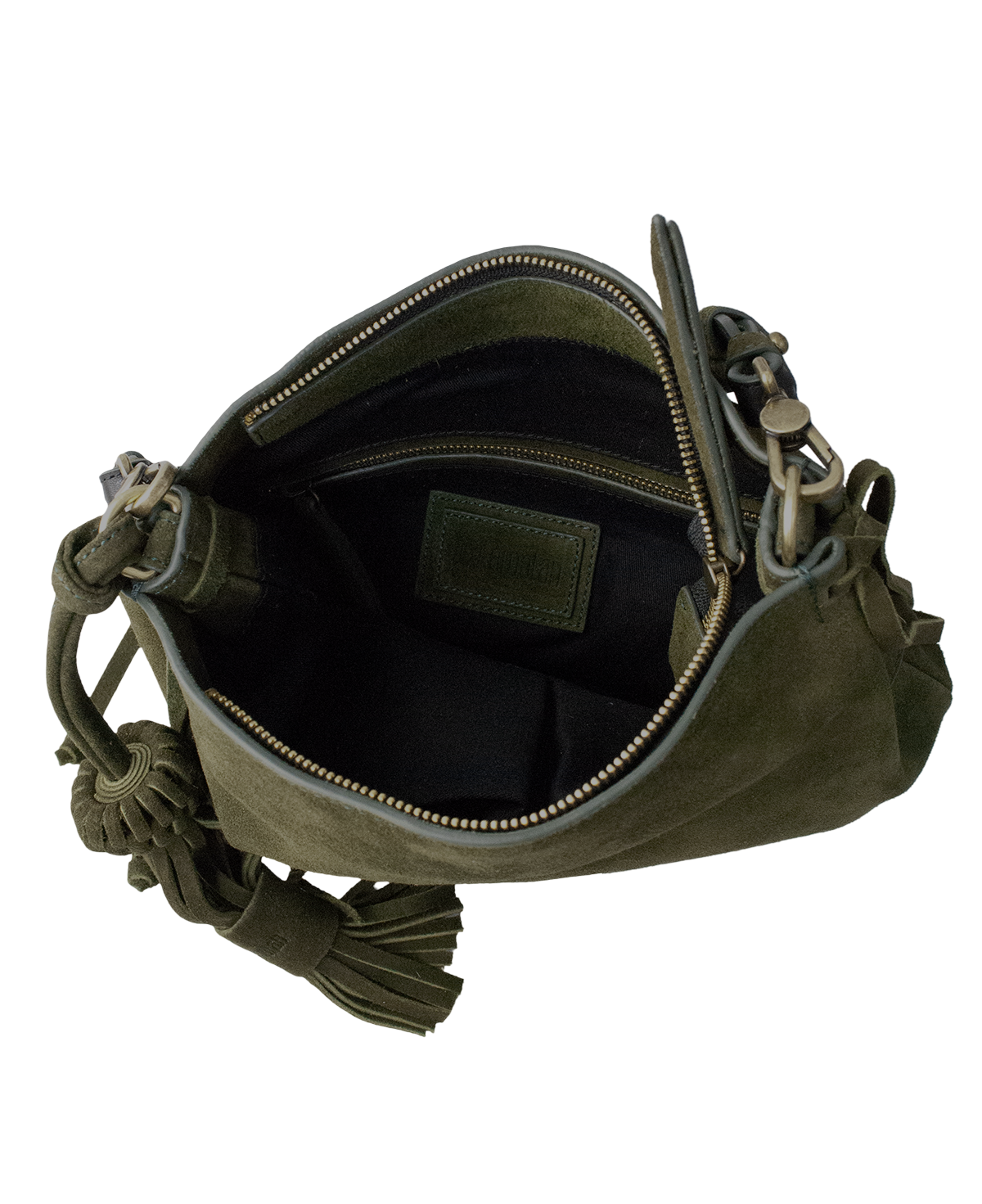 Mini Bacalar Crossbody: Soft Olive Green Genuine Suede