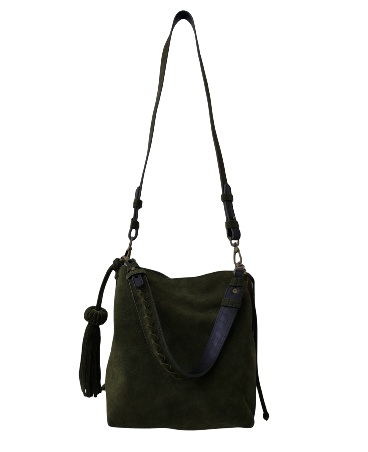 Mini Bacalar Crossbody: Soft Olive Green Genuine Suede