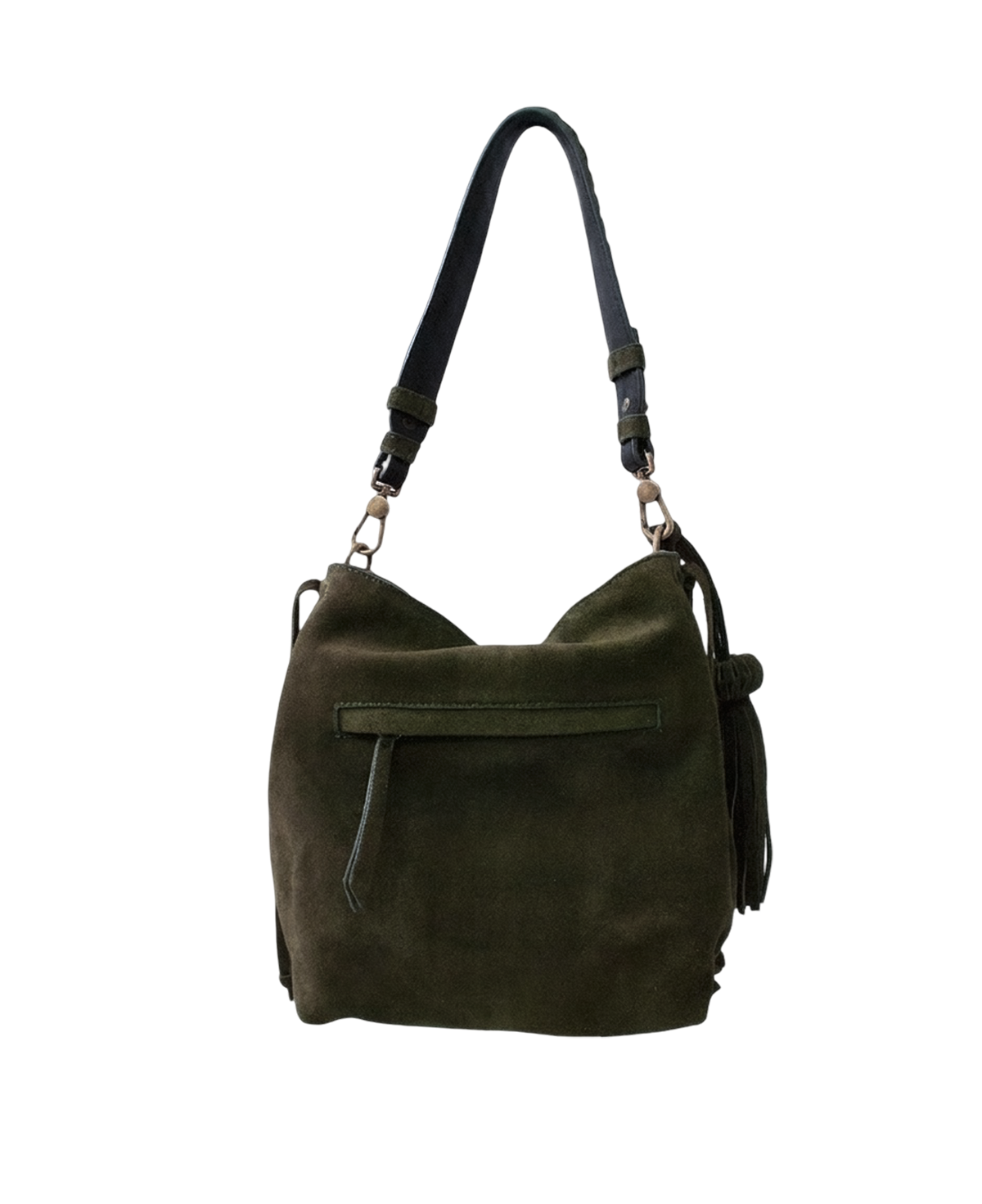 Mini Bacalar Crossbody: Soft Olive Green Genuine Suede
