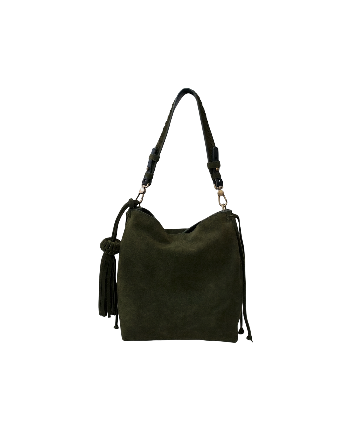 Mini Bacalar Crossbody: Soft Olive Green Genuine Suede