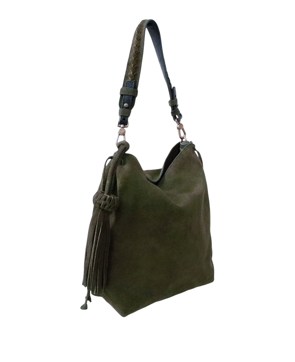 Mini Bacalar Crossbody: Soft Olive Green Genuine Suede