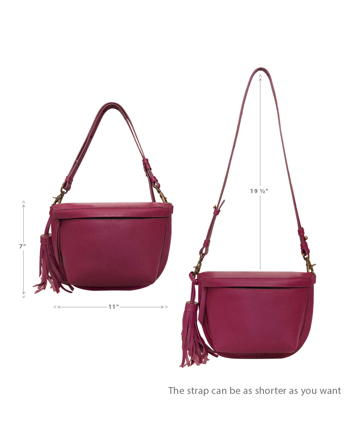 Fem Magenta Leather Fanny pack - Crossbody