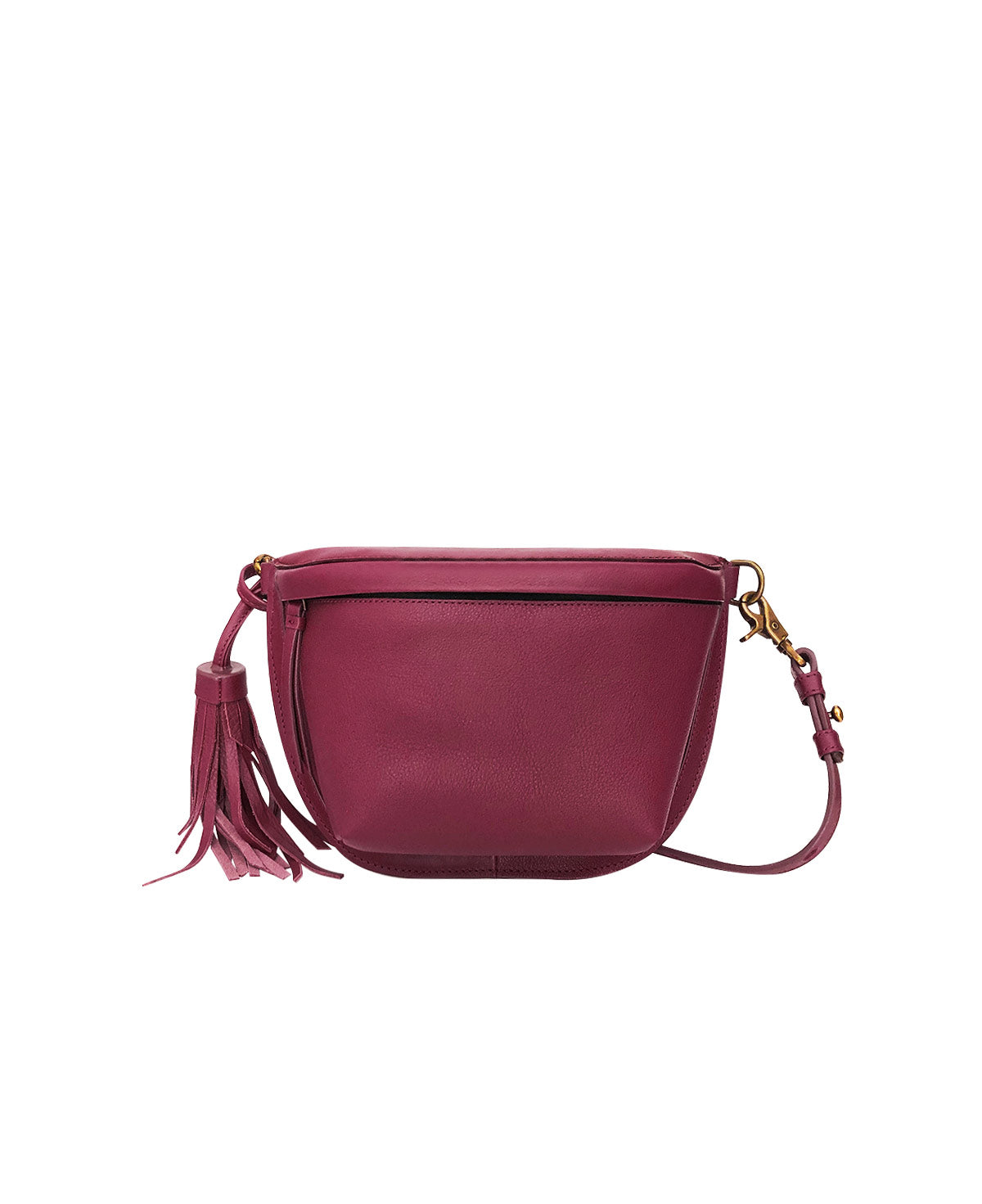 Fem Magenta Leather Fanny pack - Crossbody