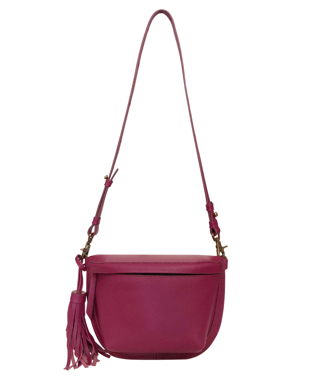 Fem Magenta Leather Fanny pack - Crossbody