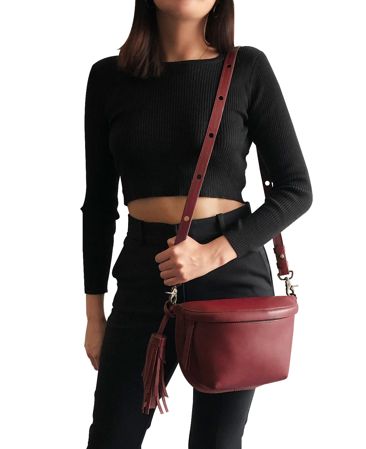 Fem Cognac Leather Fanny pack - Crossbody