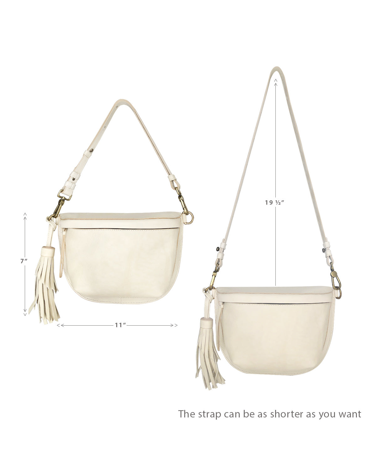 Fem Ivory Leather Fanny pack - Crossbody