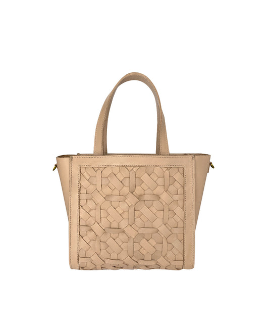 Kari Beige - Bolsa crossbody de piel