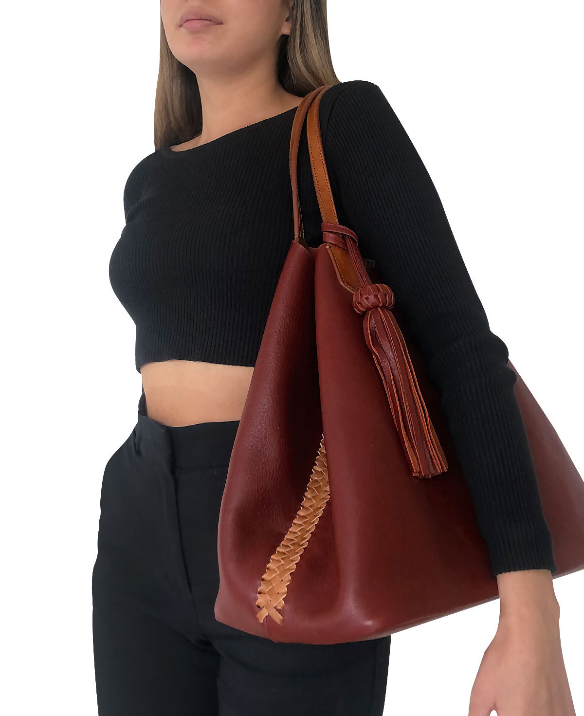 Large Tote Cognac Lidia Leather Bag