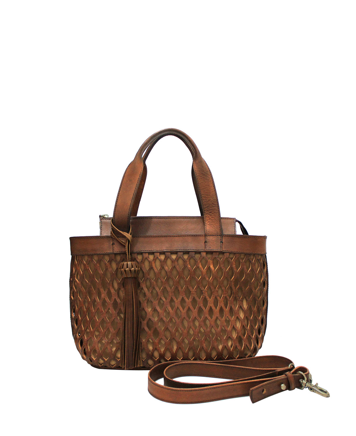 Large Tulum Tan Leather Handbag