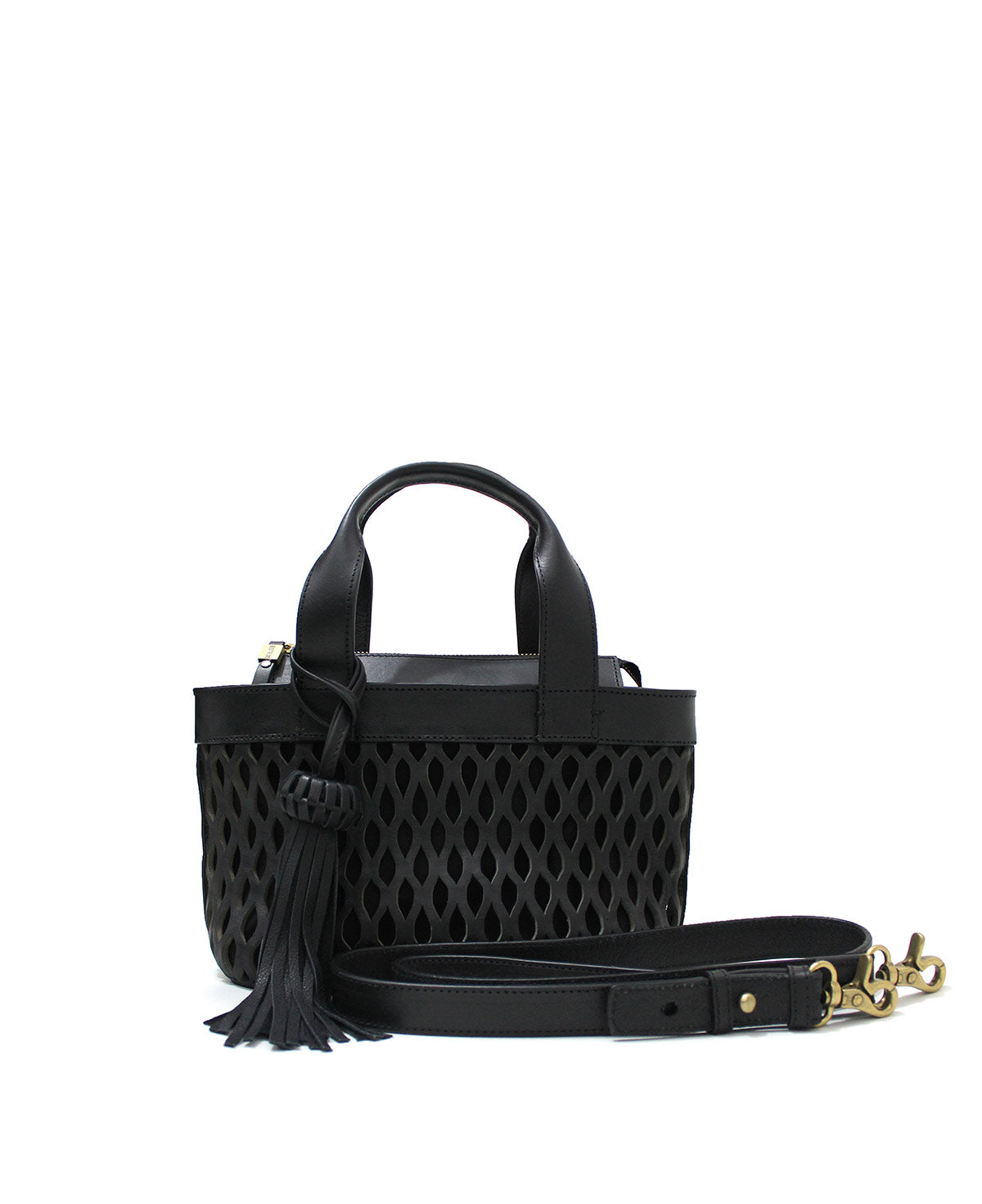 Mini Tulum Black Leather Handbag