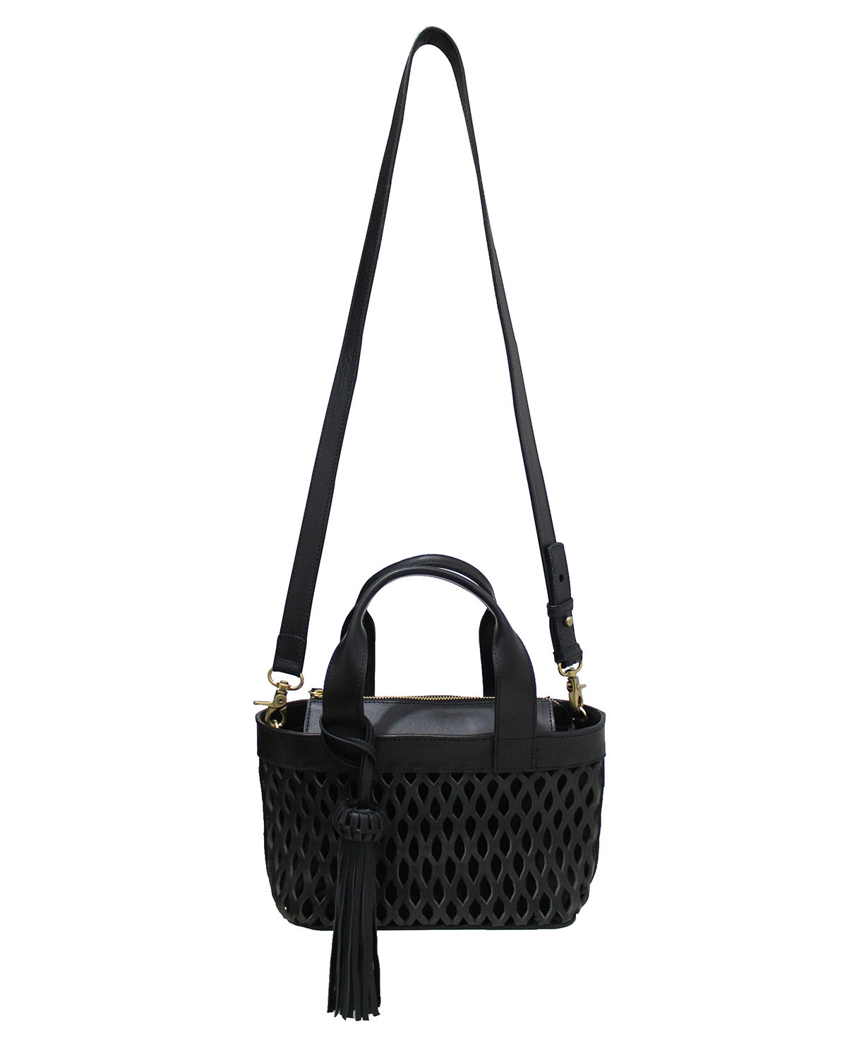 Mini Tulum Black Leather Handbag