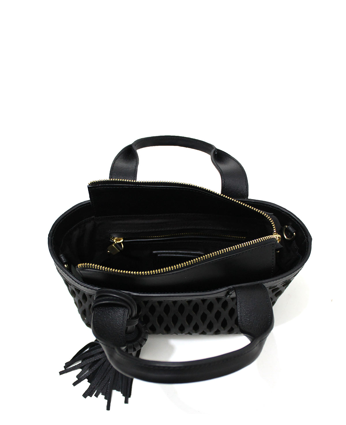 Mini Tulum Black Leather Handbag