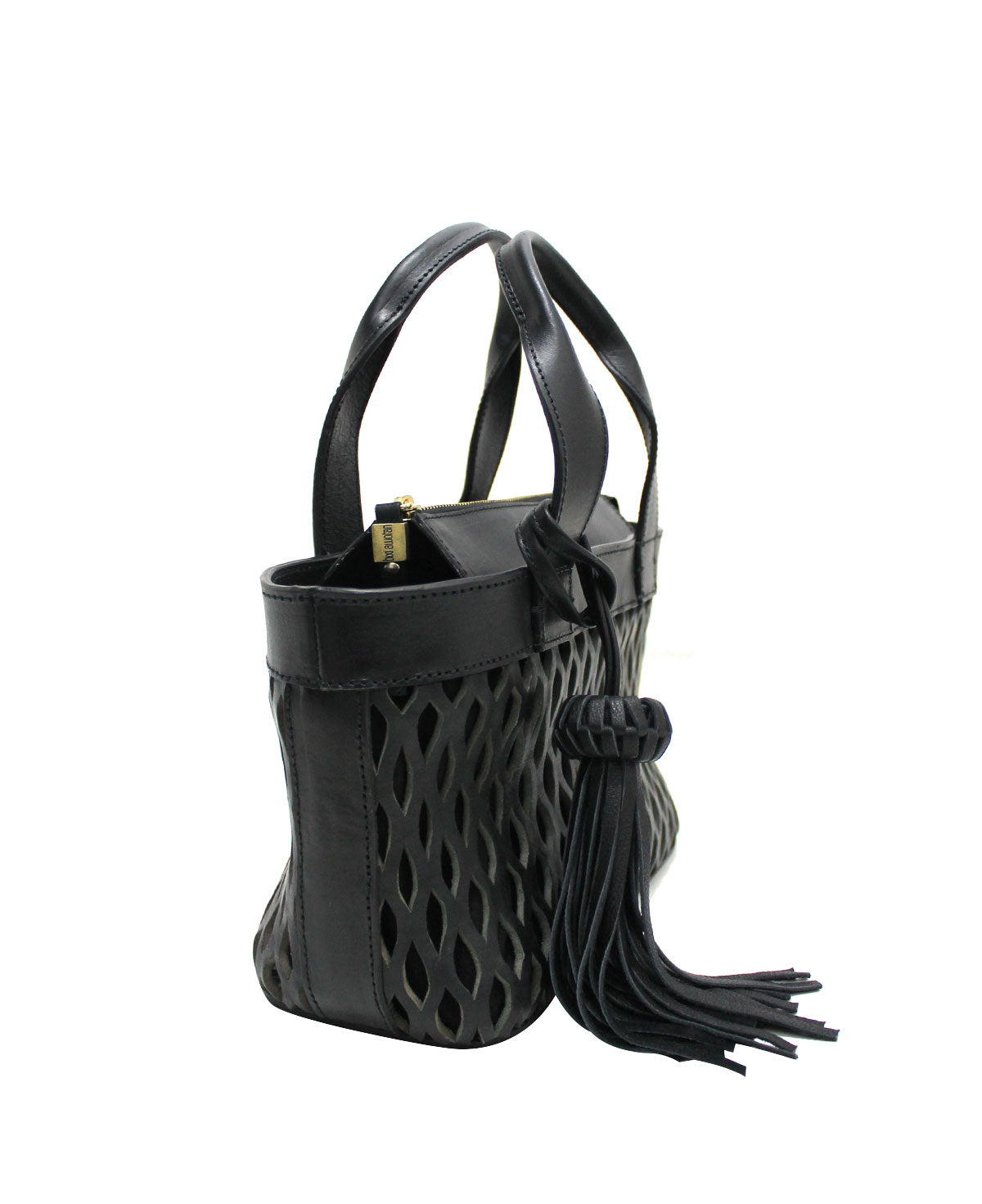Mini Tulum Black Leather Handbag
