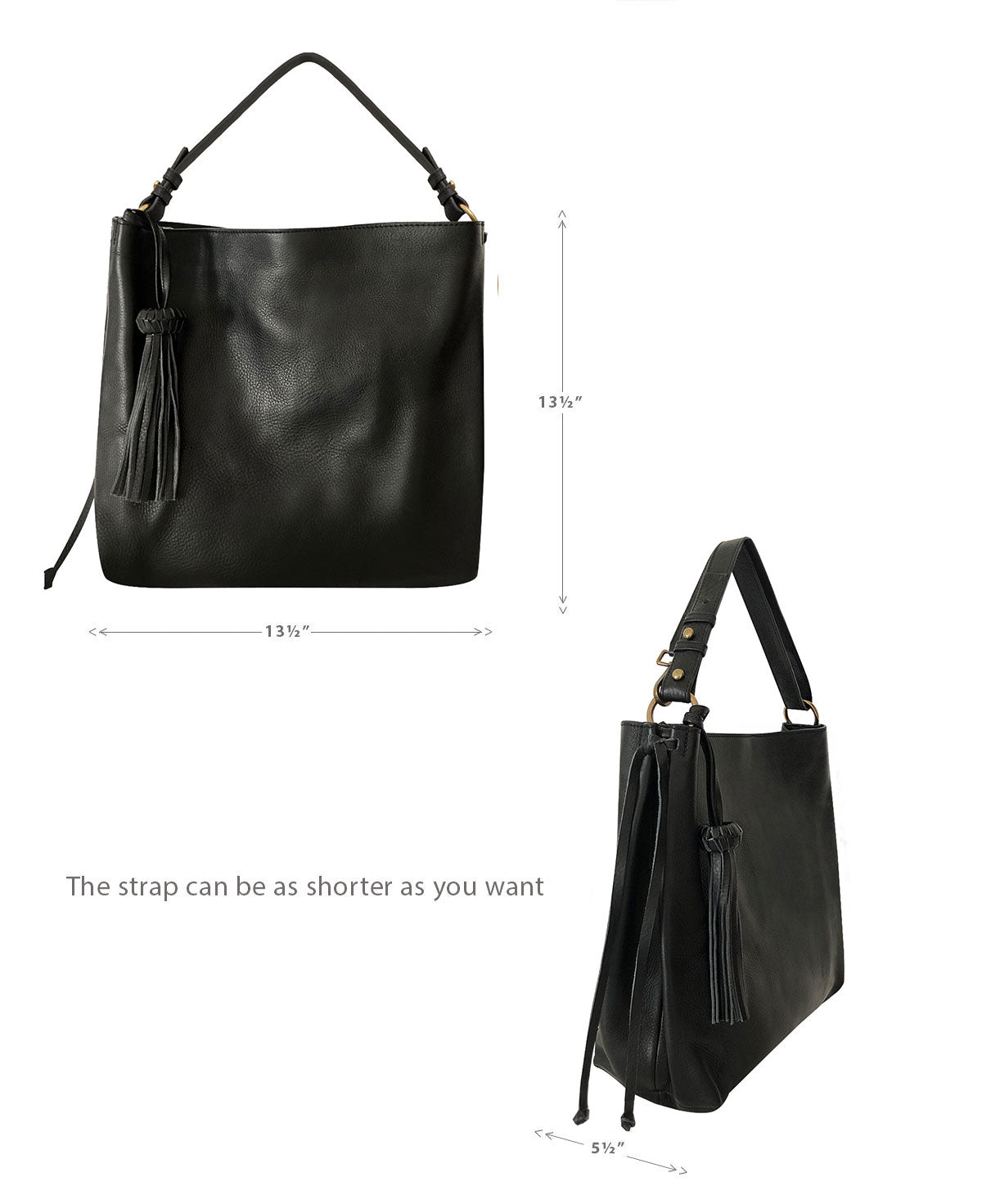 Shoulder Bag Bacalar Bis Black Leather