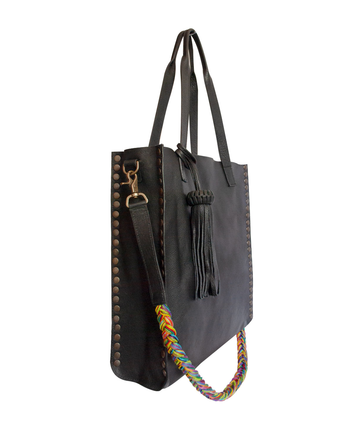 Tote Black Leather Tzeltal Bag