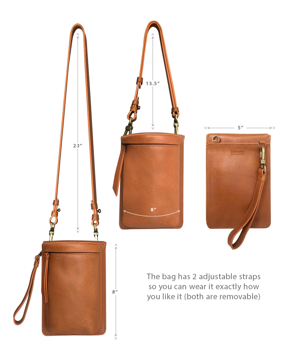 Uma Tan Leather Crossbody Bag