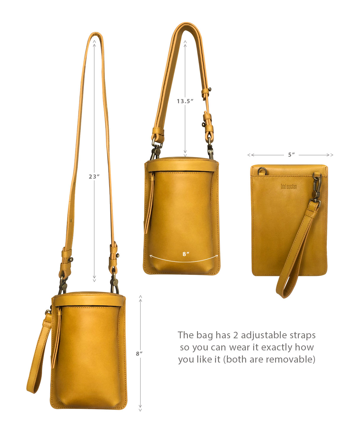 Uma Mustard Leather Crossbody Bag