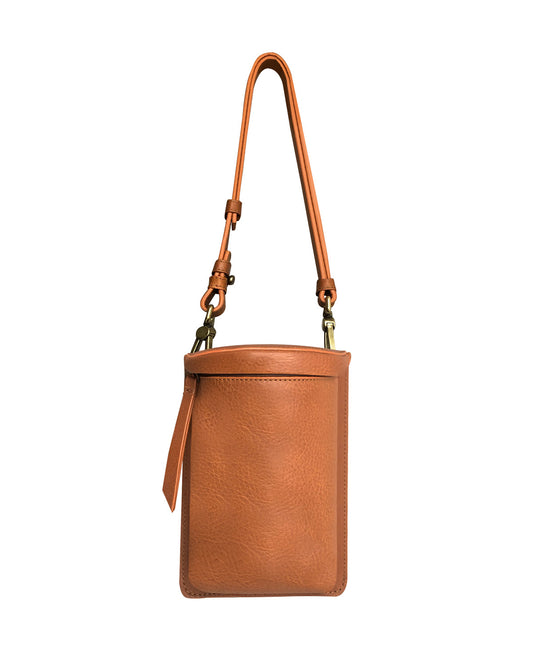 Uma Tan Leather Crossbody Bag