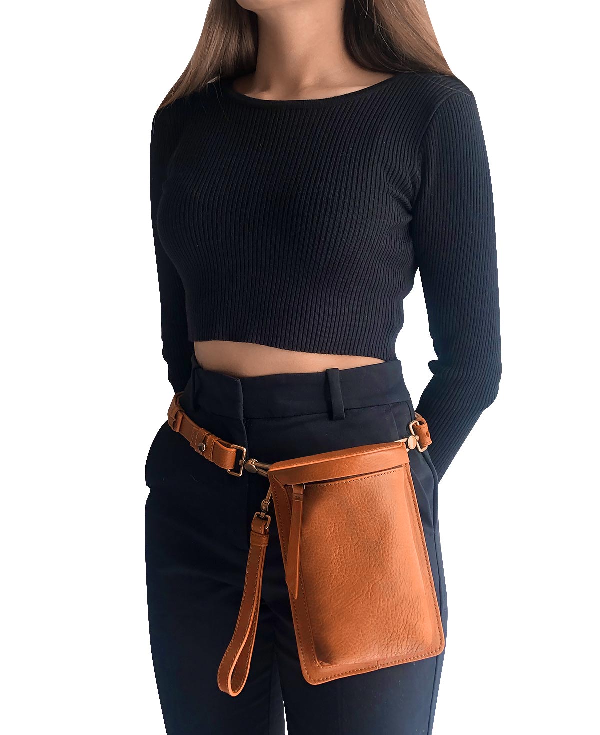 Uma Tan Leather Crossbody Bag