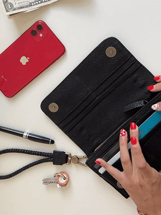 Black Mila Bifold Leather Wallet