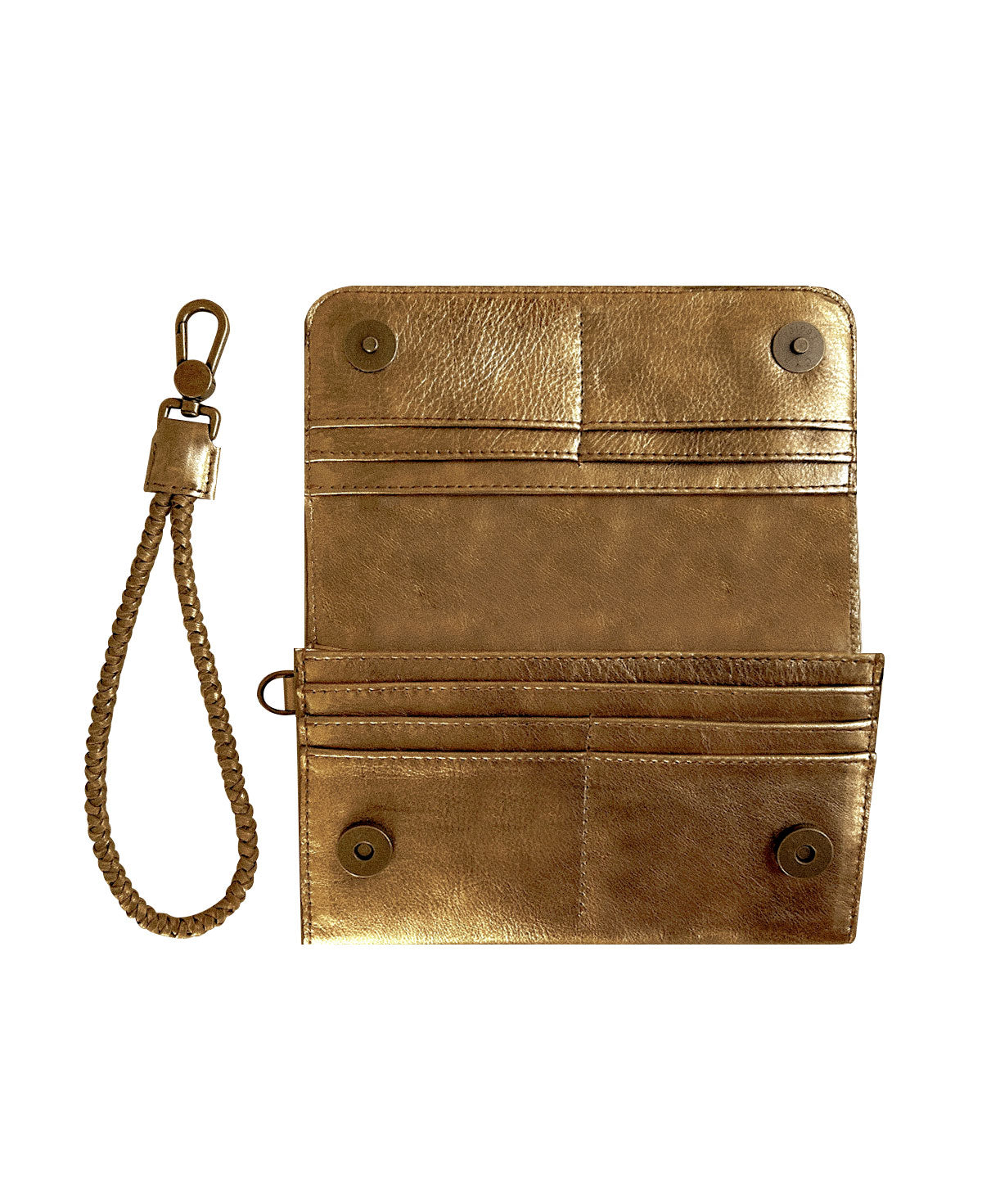Gold Mila Bifold Leather Wallet